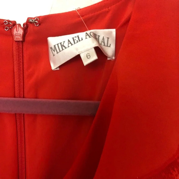 ! MIKAEL AGHAL
Ruffled Crepe De Chine Wide-leg Jumpsuit In Coral - Picture 5 of 8